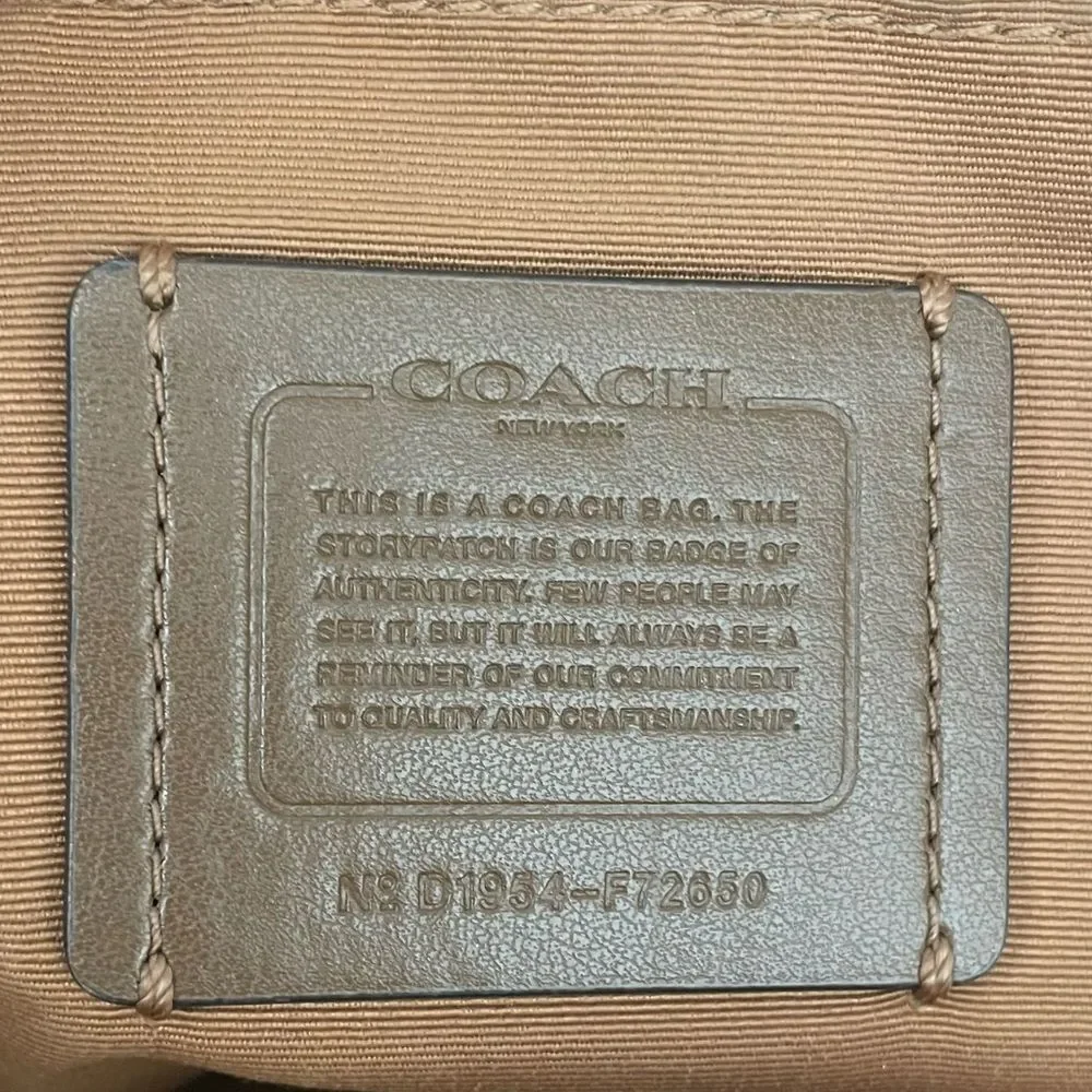 COACH ELLE LEATHER CHAIN TOTE SHOULDER BAG 72650 WHITE CHALK PEBBLE PURSE - Picture 8 of 13